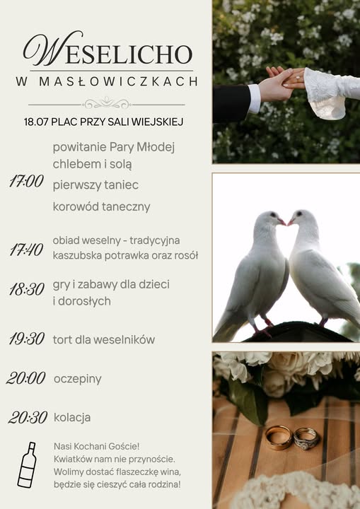 Plakat Weselicho w&nbsp;Masłowiczkach