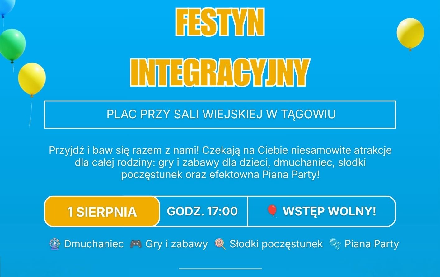 Plakat Festyn w&nbsp;Tągowiu