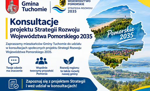 Plakat konsultacje projektu Strategii Rozwoju Województwa Pomorskiego 2035
